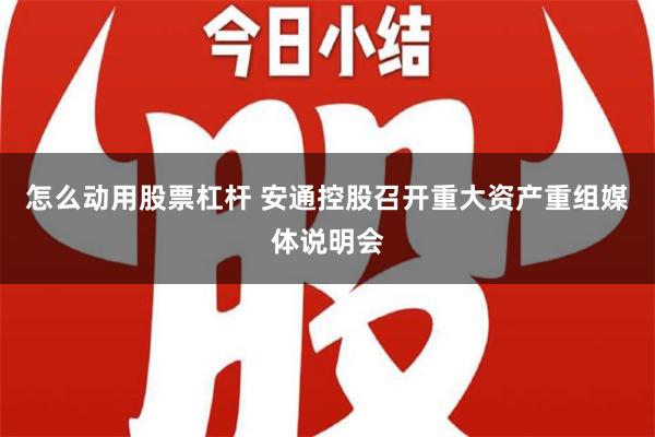 怎么动用股票杠杆 安通控股召开重大资产重组媒体说明会