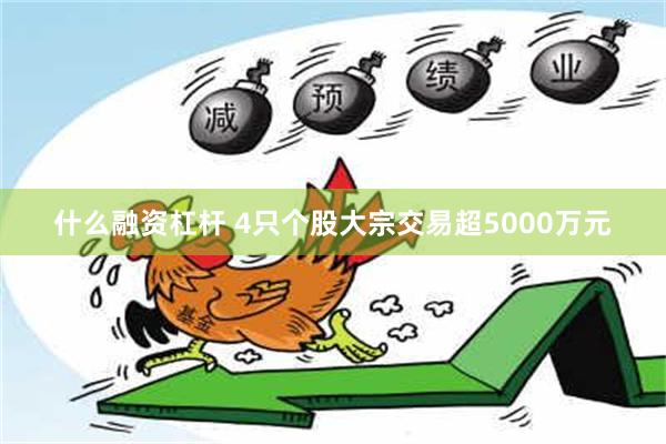 什么融资杠杆 4只个股大宗交易超5000万元