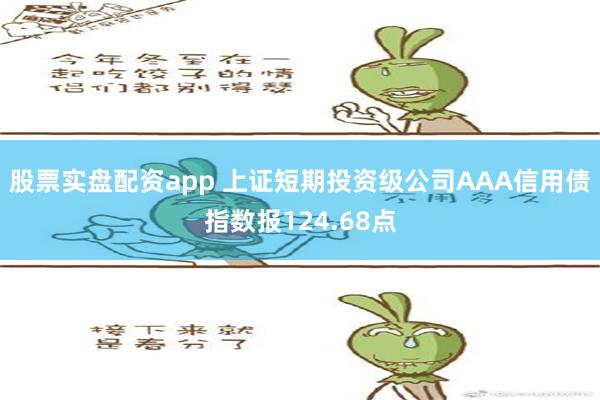 股票实盘配资app 上证短期投资级公司AAA信用债指数报124.68点